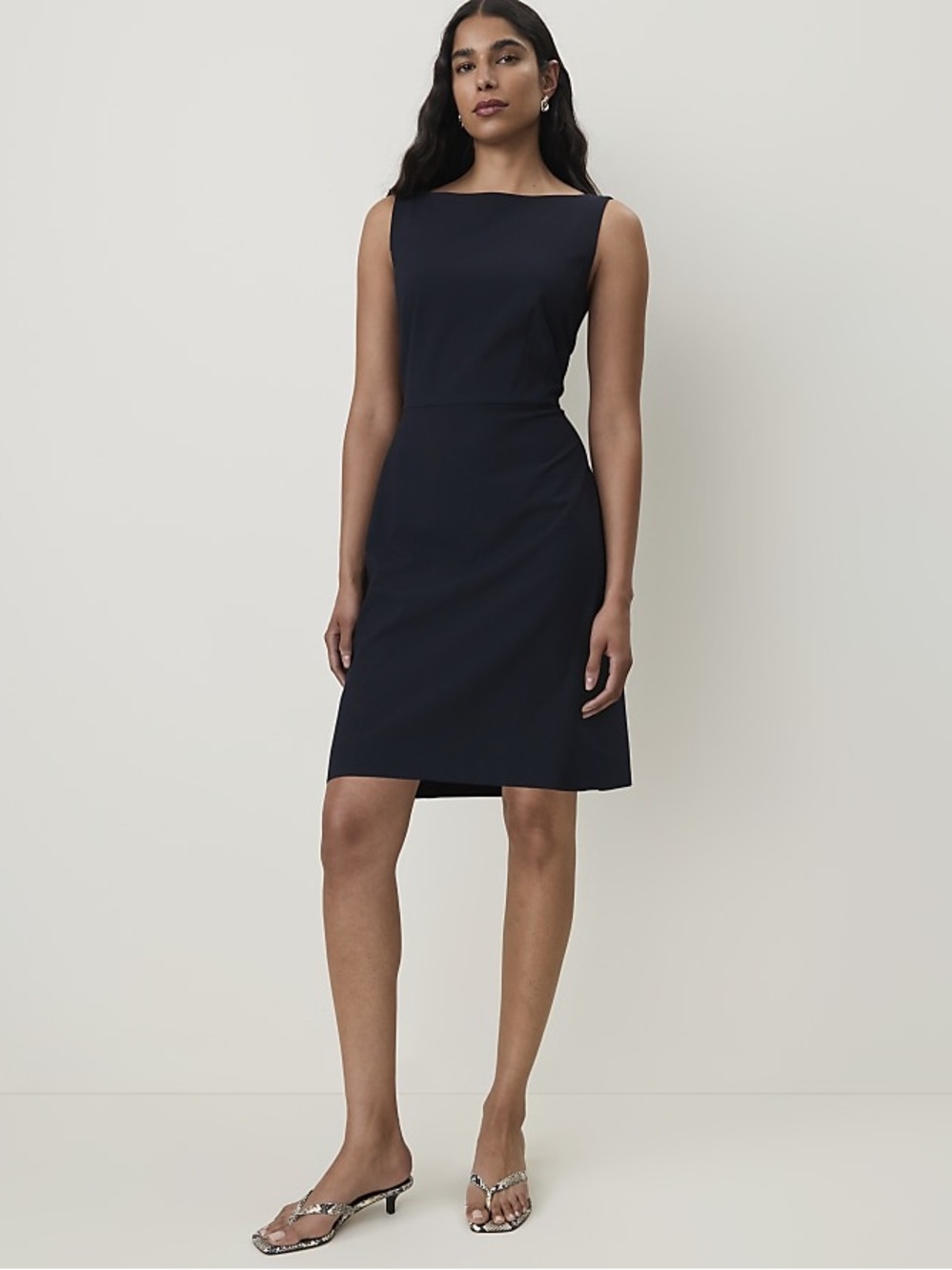 Ann Taylor Navy Boatneck Sheath Dress